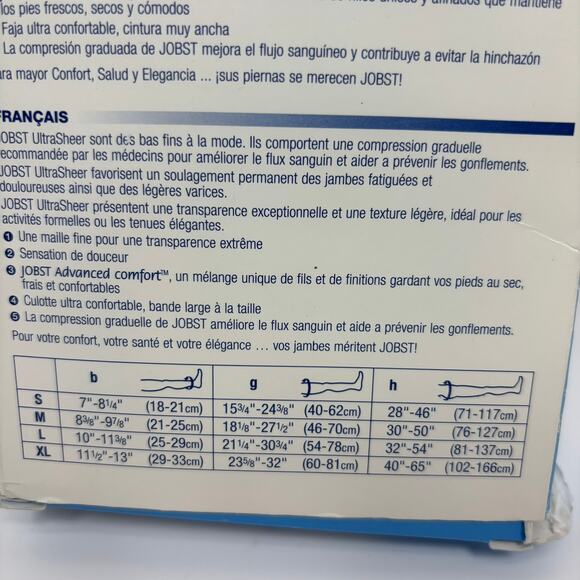 Jobst Compression Pantyhose Stockings 15-20 mmHg Sz M Black Ultra Sheer Medical - Picture 10 of 10